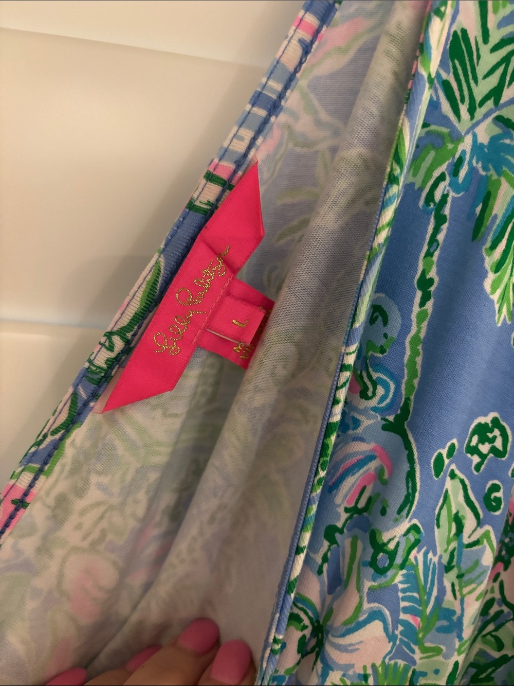 Lilly Pulitzer Blue Tropical Print V-Neck Skirted Romper - Picture 2 of 7